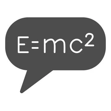 Emc2 formula in popup window, physics solid icon, education concept, Einstein Stock Illustration