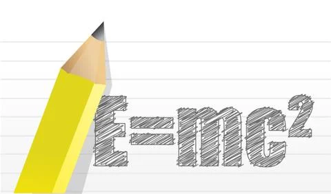 E=mc2 illustration design over a notepad background Stock Illustration