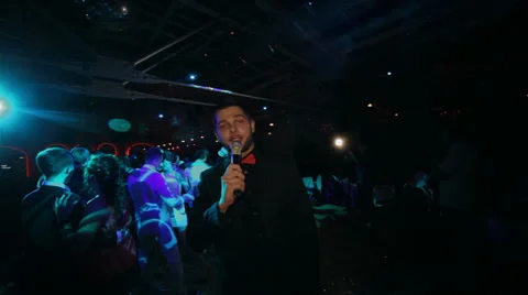 Emcee works on stage Stock Footage 32699527