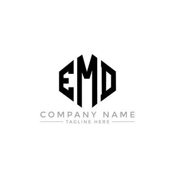 EMD letter logo design with polygon shape. EMD polygon and cube shape logo .. Stock Illustration