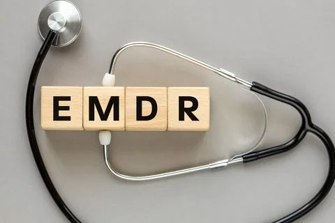 EMDR. Desensitization and reprocessing using eye movements Stock Photos