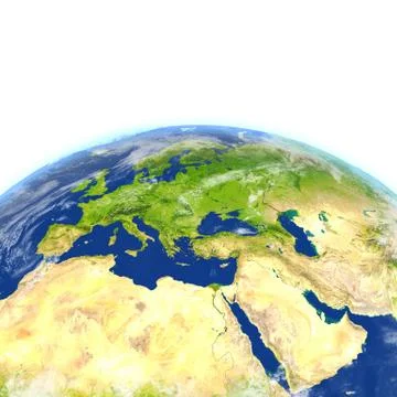 EMEA region on planet Earth Stock Illustration