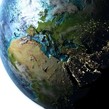 EMEA region on planet Earth Stock Illustration