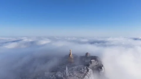 Emei Mountain Snow Peak Winter Wonderland Vídeos de archivo 334093203