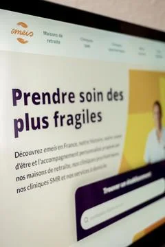 Emeis website displaying services for frag.. Stock Photos