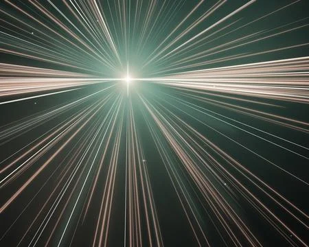 Emerald and rose streaks explode from a bright central point, blending ener.. Illustrazione stock