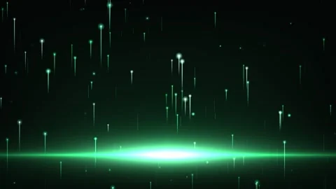 Emerald aurora rising light particles on black background. 4K Stock-Footage 345111628