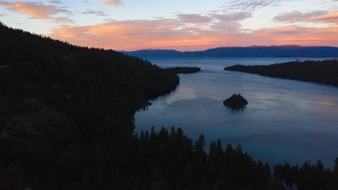 Emerald Bay Sunset Aerial Hyperlapse 4k UHD Stock Footage 97857042