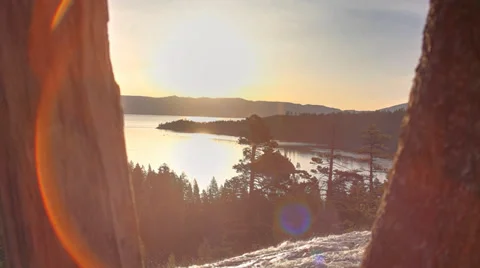 Emerald Bay through the trees Stock Footage 38915578