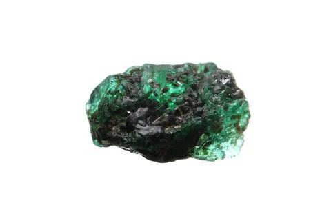 Emerald on biotite matrix Stock Photos