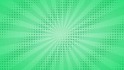 Emerald comic halftone grid background, pop art halftone speed lines motion loop Stock Footage 342639398