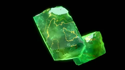 Emerald Crystal in the Dark Stock Footage 303486490