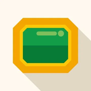 Emerald cut precious gem flat design icon Illustrazione stock