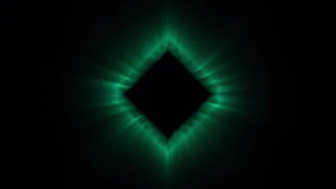 Emerald Diamond Shape Glowing Energy Bursting Outward in Dark Background Ci.. Stock Footage 342431744