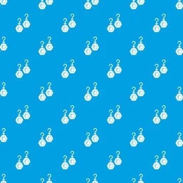 Emerald earrings pattern seamless blue Stock Illustration