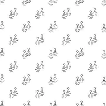 Emerald earrings pattern seamless Illustrazione stock