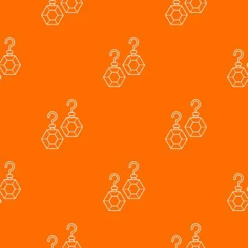 Emerald earrings pattern vector orange Illustrazione stock