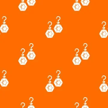 Emerald earrings pattern vector orange Illustrazione stock