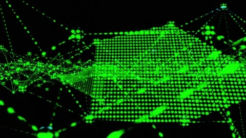 Emerald Echoes: Dynamic Green Abstract Loop Background with Simple Kaleidos.. Stock Footage 332687845
