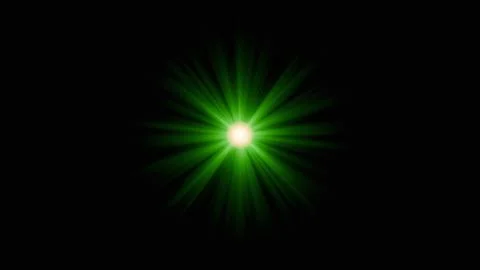 Emerald Flare: Shining Light Spotlight Spark Overlay, Bright Light Source, .. Stock Illustration