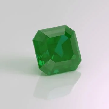 Emerald gemstone asscher 3D render Stock Photos