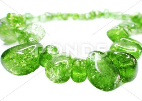 Emerald gemstone beads necklace jewelery Stock Photos