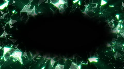 Emerald glow. The eye of the cosmos. Network operation. A shining frame of lines Video stock 92892915