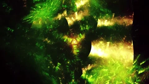 Emerald Golden Plasma Vortex with Radiant Cosmic Energy Stock Footage 346130965