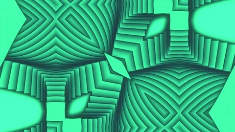 Emerald Green 3D Topographic Wave Pattern Loop Background Stock Footage 341427267