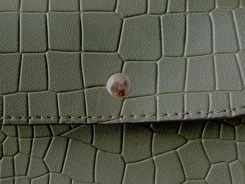 Emerald green bag with lines pattern. Stock Photos