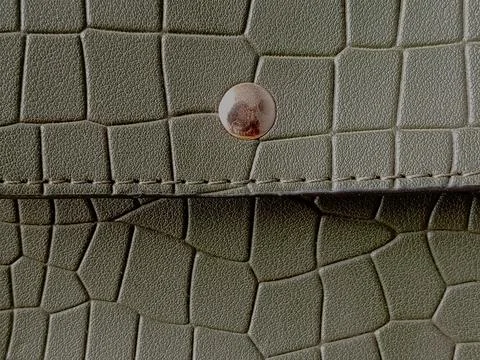 Emerald green bag with lines pattern. Stock Photos