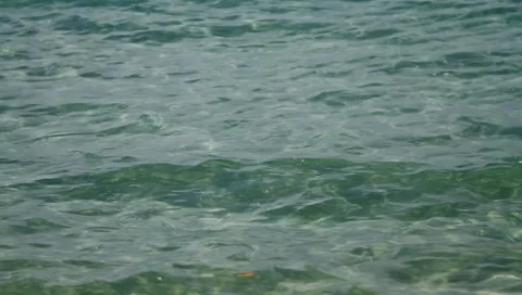 Emerald green colored waves on surface of ocean in Thailand Island  Stock Footage 2744259