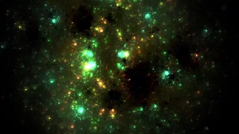 Emerald Green Cosmic Dust and Glowing Stellar Particles Loop Stock Footage 345969908