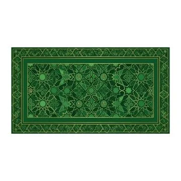 Emerald green decorative border with ornate pattern with luxury background Stock Illustration