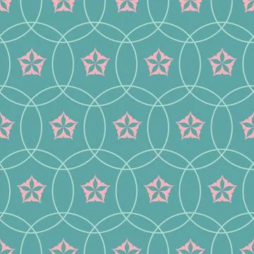 Emerald green decorative seamless pattern star background, design for textile Stock Illustration