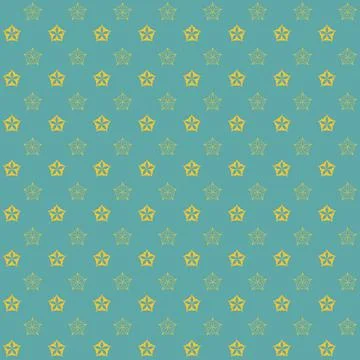 Emerald green decorative seamless pattern star asterisk on dark background, d Stock Illustration