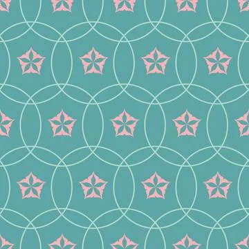 Emerald green decorative seamless pattern star background, design for texti.. Stock Illustration