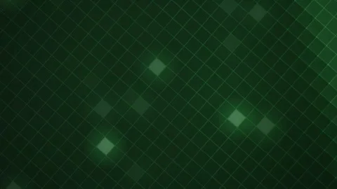 Emerald Green Glowing Diamond Grid Scanning Digital Motion Loop Video stock 345209039