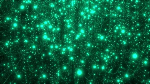Emerald Green Glowing Particles and Bokeh Lights Filling the Frame image phot Stock Footage 330788446