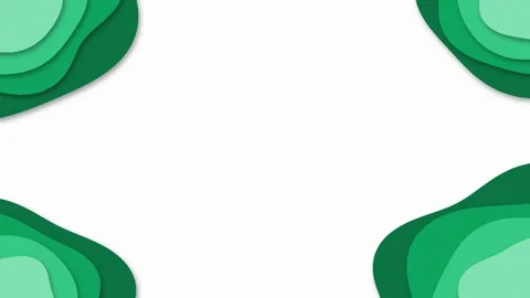 Emerald green paper blobs framing white copy space Stock-Footage 348272185