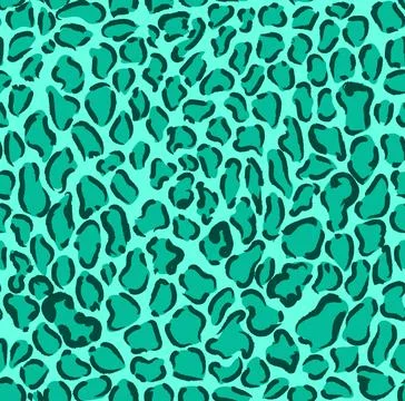 Emerald green seamless repeating leopard print pattern イラスト素材