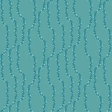 Emerald green seaweed seamless pattern, cute floral wallpaper and textile des Stock Illustration