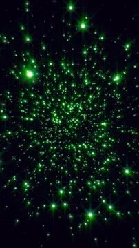 Emerald Green Starburst Space Particles Abstract Background Illustration