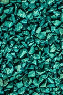 Emerald green stone pebbles as abstract background texture, landscape archite Stock Illustration