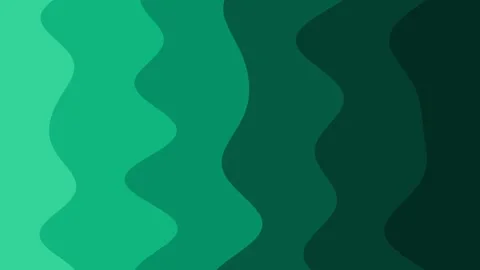 Emerald Green Vertical Flow Abstract Wavy Gradient Background Loop 库存影片 336159668