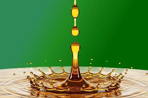 Emerald Grove Gradient with Golden Liquid Splash Stock Illustration