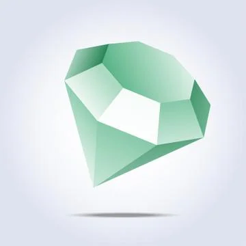 Emerald icon on gray background Stock Illustration