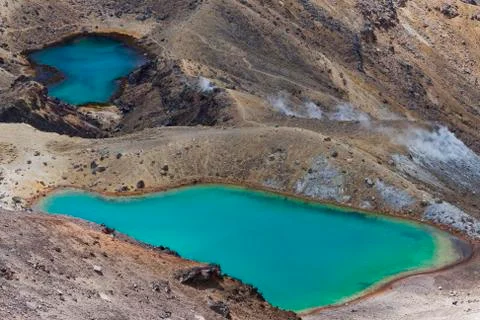 Emerald Lakes. Stock Photos