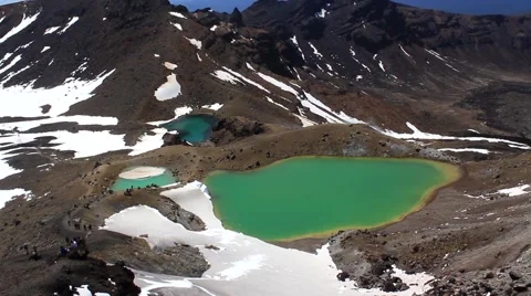 Emerald Lakes Tongariro Stock Footage 47428040
