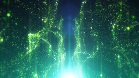 Emerald lights and particles 库存插图